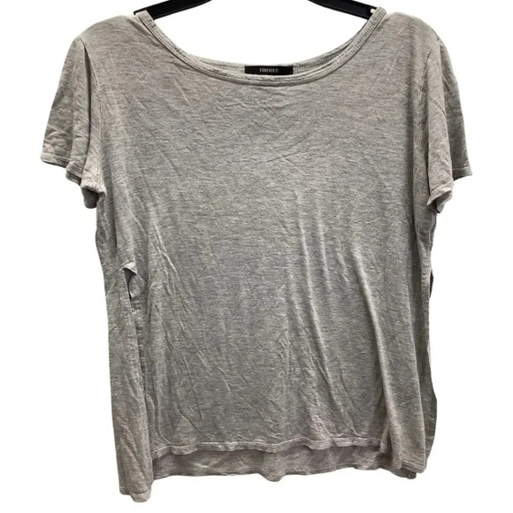 Forever 21 Grey Top With Side Slits (Preowned) - Picture 1 of 4